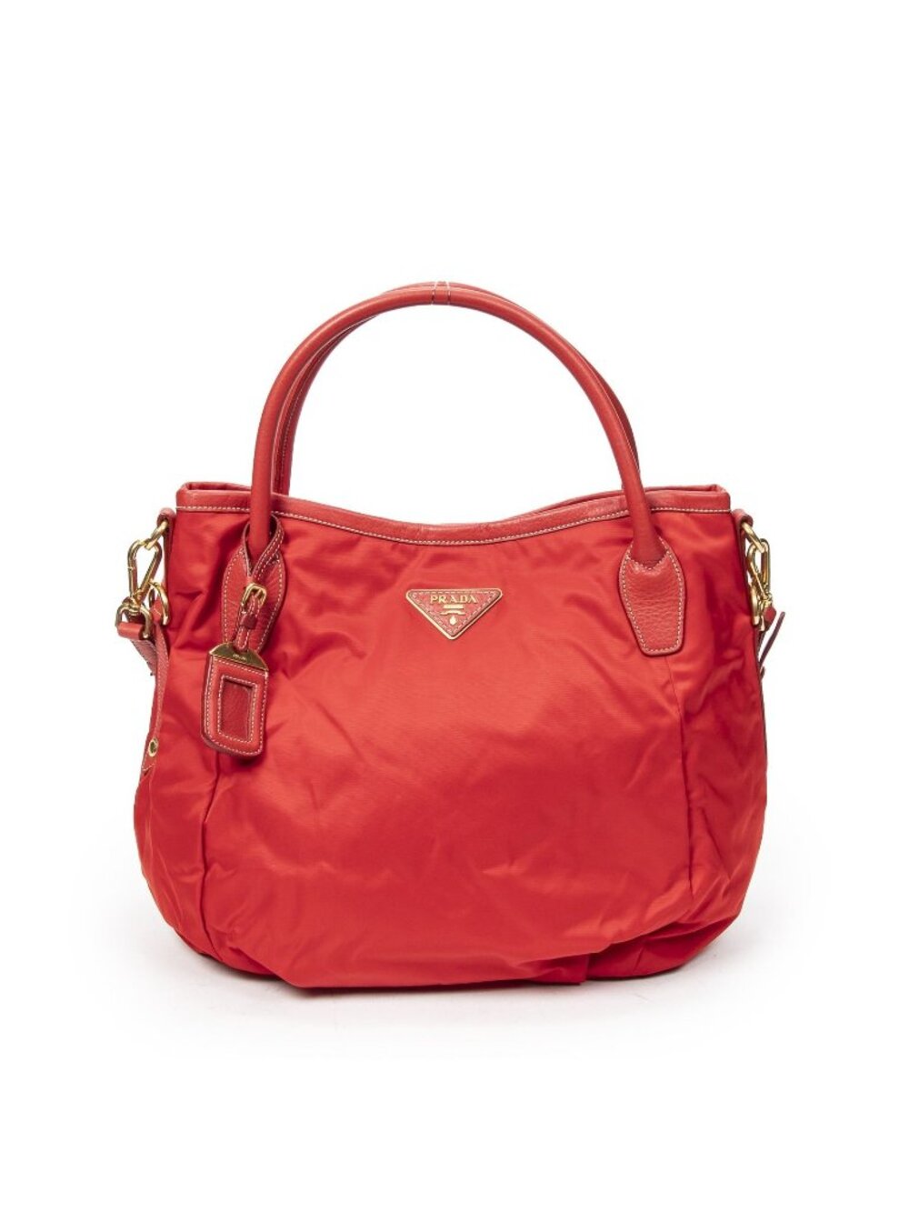 Prada Hobo Red Nylon Canvas